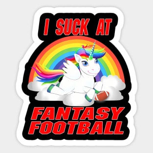 I suck at fantasy football Sticker